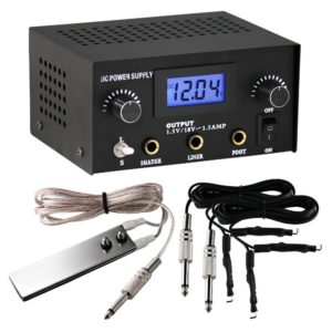 Pirate Face Tattoo Dual Digital Tattoo Power Supply with Foot Pedal