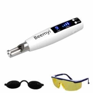 Handheld Picosecond Pen for Tattoo Scar Freckle Beauty Device with Safety Glasses and Eye Shield