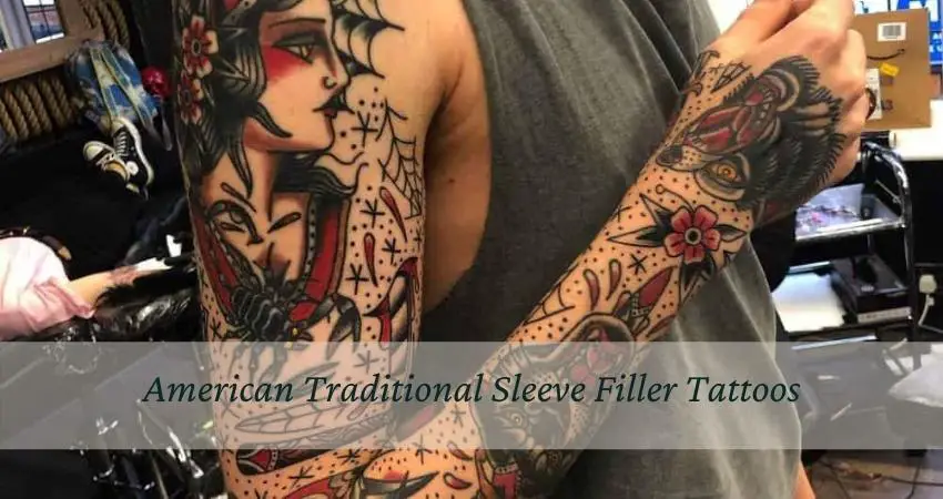 American Traditional Sleeve Filler Tattoos