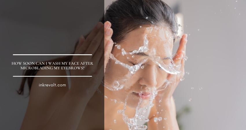 A woman washing her face