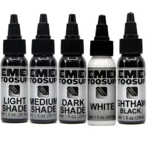 Element Tattoo Supply Shading 3 Stage Grey Wash Black White Tattoo Ink Light Medium Dark Shades