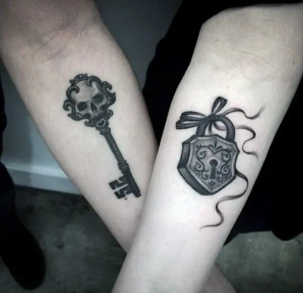 key and lock tattoo