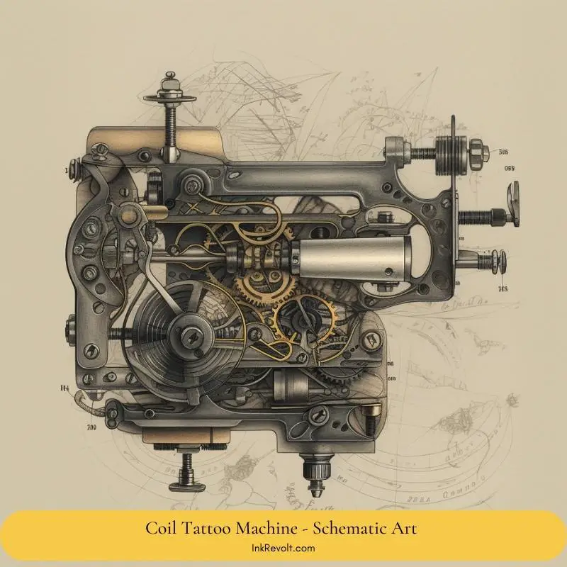 Coil Tattoo machine - Schematic Art