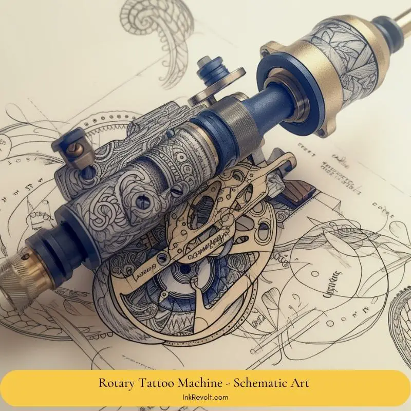 Rotary Tattoo machine Schematic Art