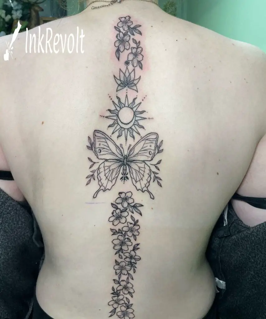 Black Spine Tattoo