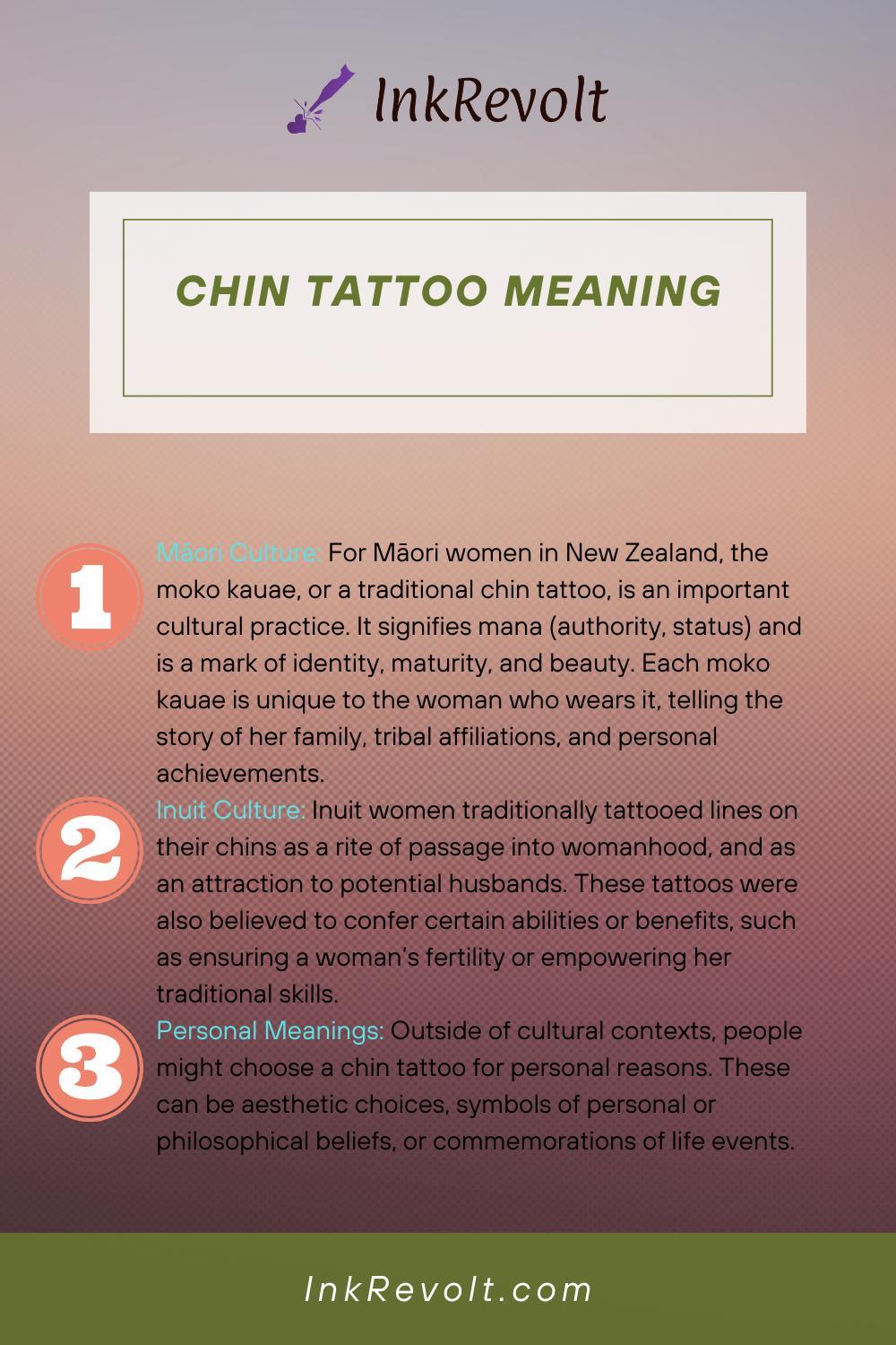 Chin Tattoo Meaning