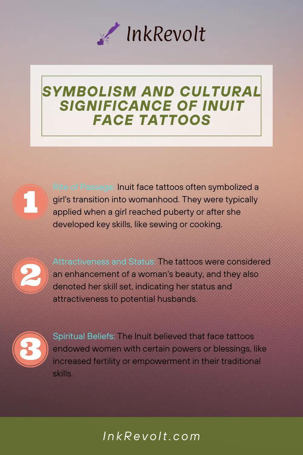 Inuit Face Tattoos Meaning And Symbolism - Infographic