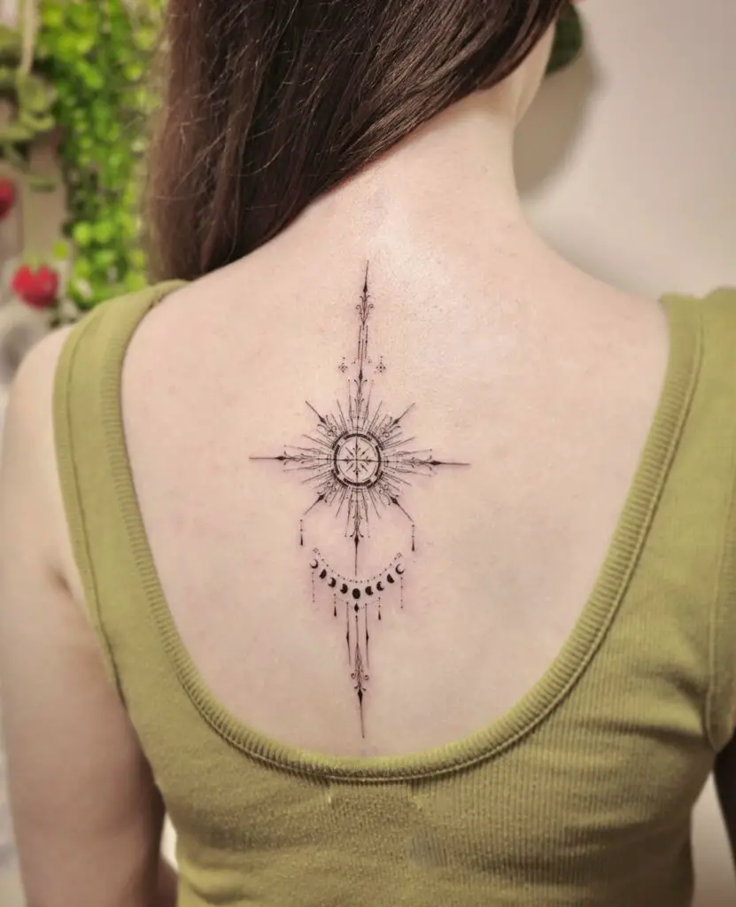 geometric sun tattoo
