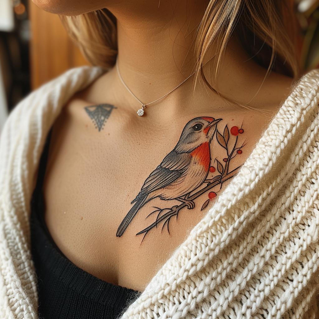 connectakader small bird tattoo on the collar bone of a woman a b245167b 2682 4c9a 939c ce549c8c6dcb