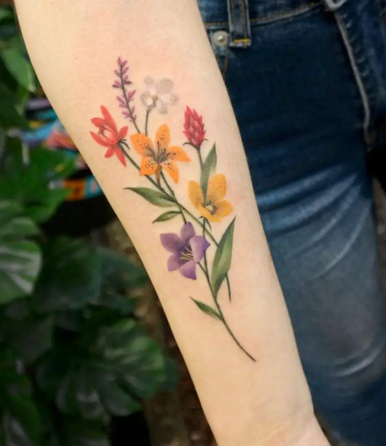 Birth flower tattoo