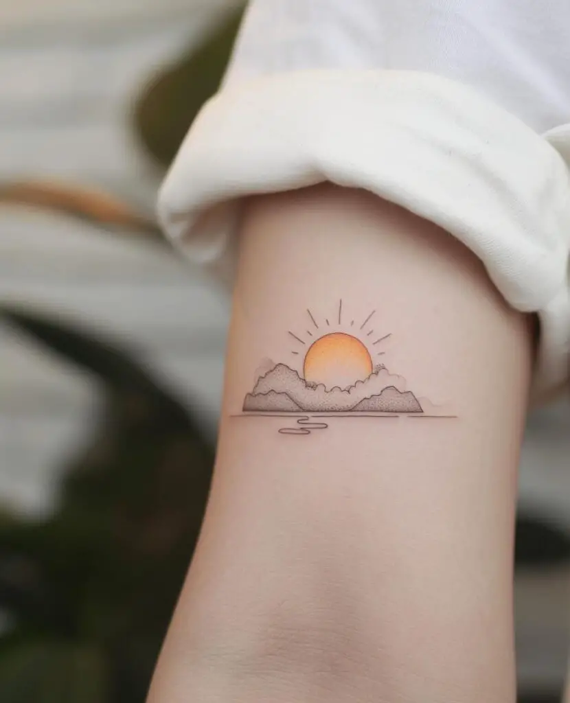 bntdesign a small sun tattoo in the style of minimalistic lands a77e99b7 6579 47dc 8c1b 21e707cb645f