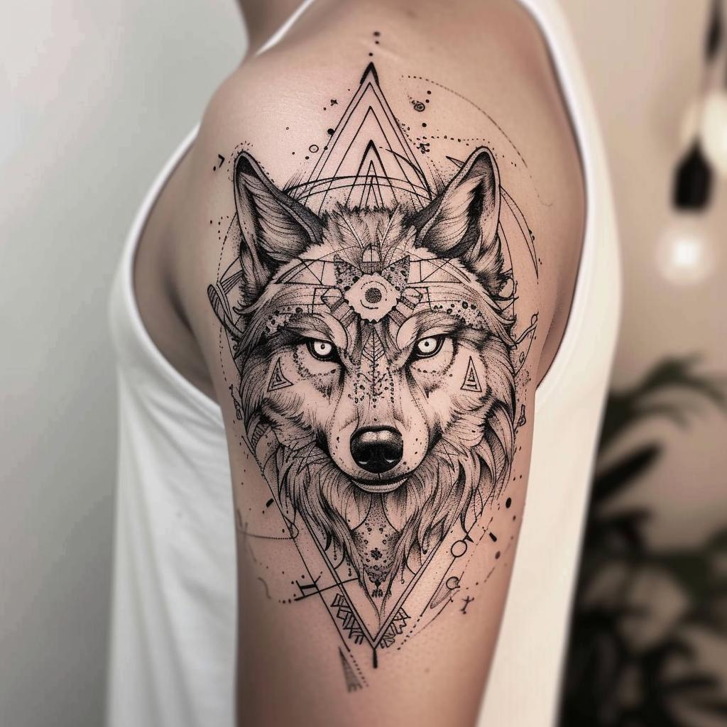 cognitiveforest a shamanic wolf tattoo on the upper arm and sho 697a3a2b c4cb 4ecd 9742 456224a1605c
