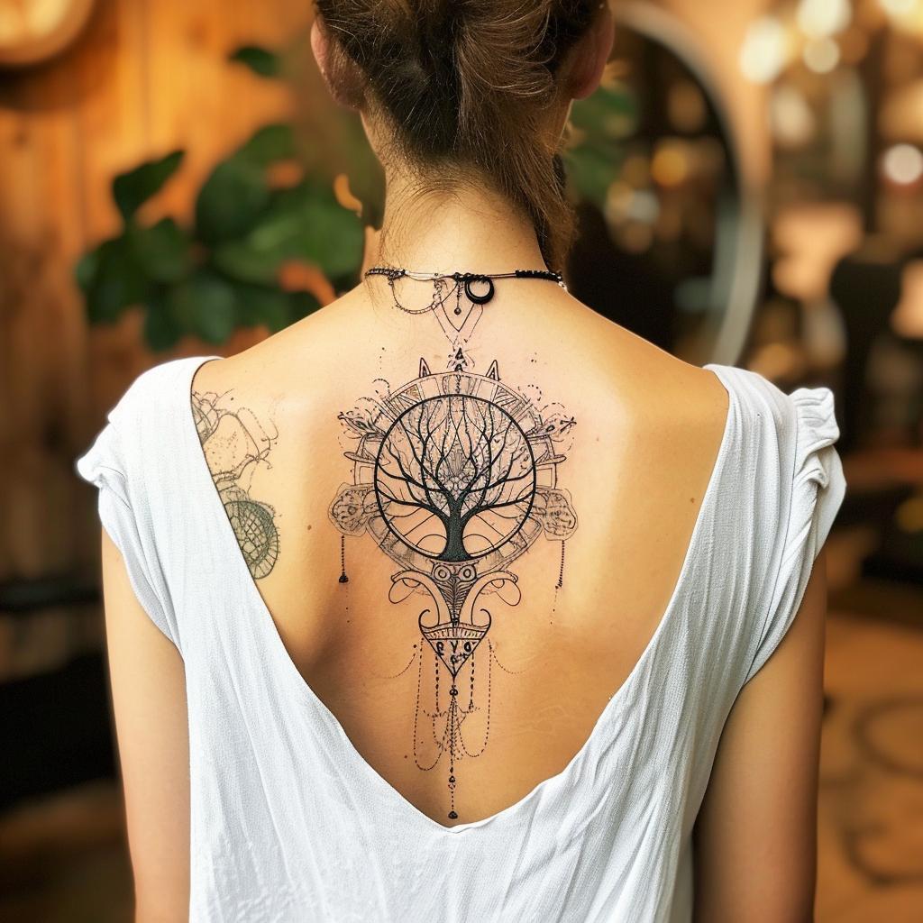 wakaanwizard womans sacred tree of life geometric back tattoo 4695c06c ce38 4f0e b862 16e8c36d6c1d