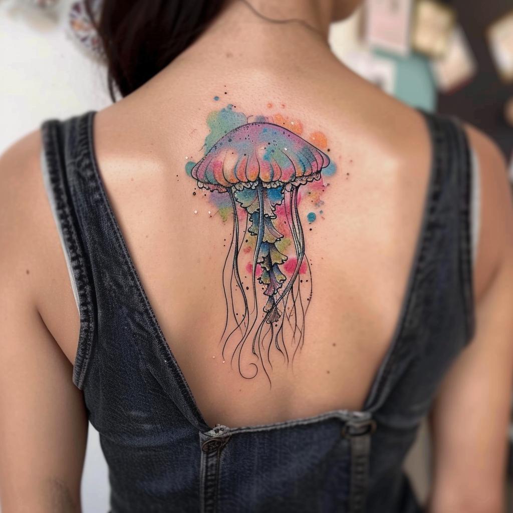 connectakader abstract water color style jellyfish tattoo on 93372b81 d477 40e0 b82c 31e40a9ea92b 2