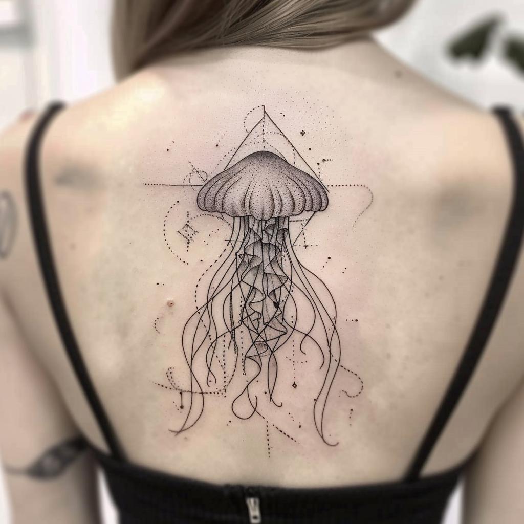 connectakader geometric minimalist jellyfish tattoo on a girl e82bd8e5 c86d 41f0 88cf 06f151297a5a 3