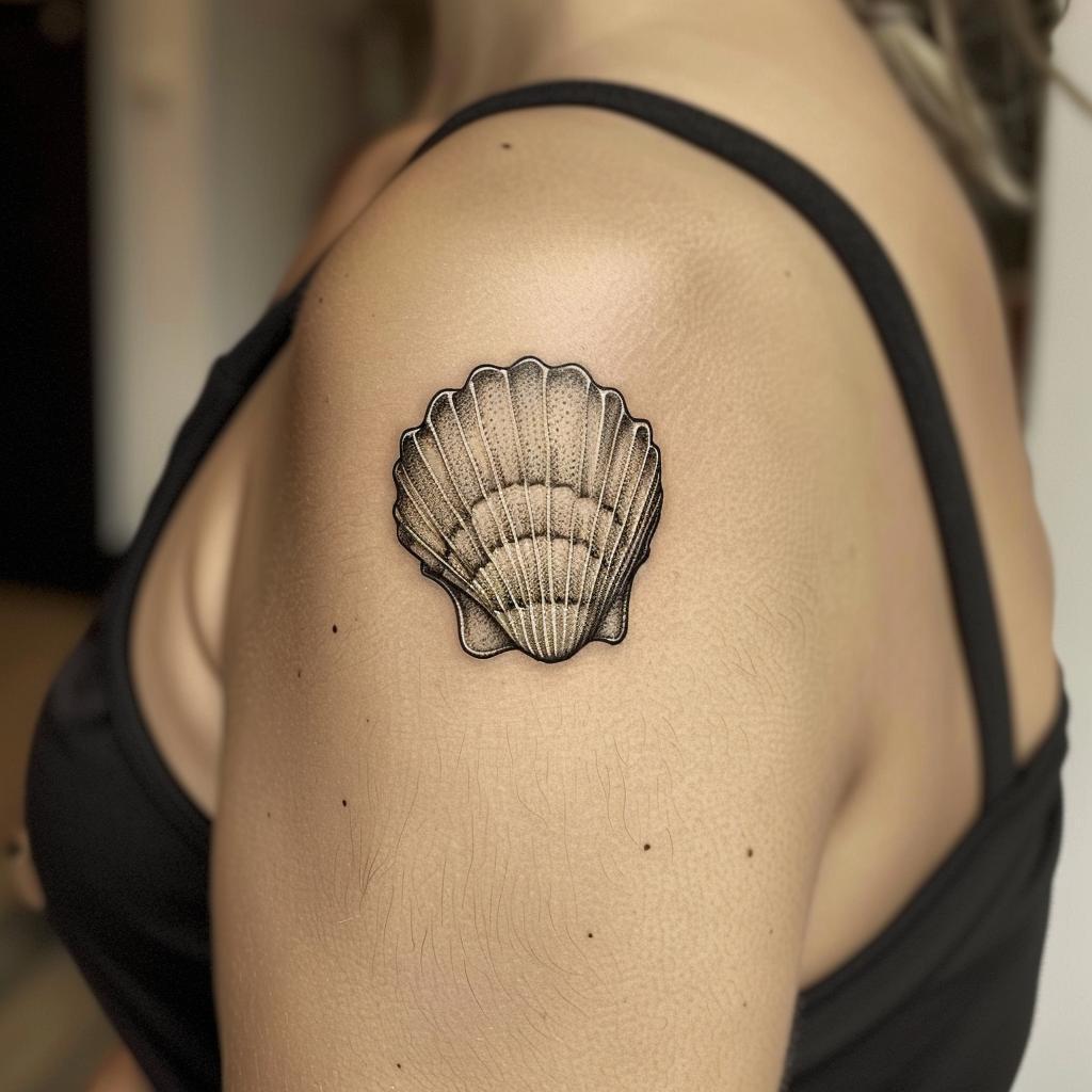 connectakader minimalist Simple Seashell tattoo on a girls sh f2d03cb7 fd9b 45a8 9353 5a59d0c7e57e 0