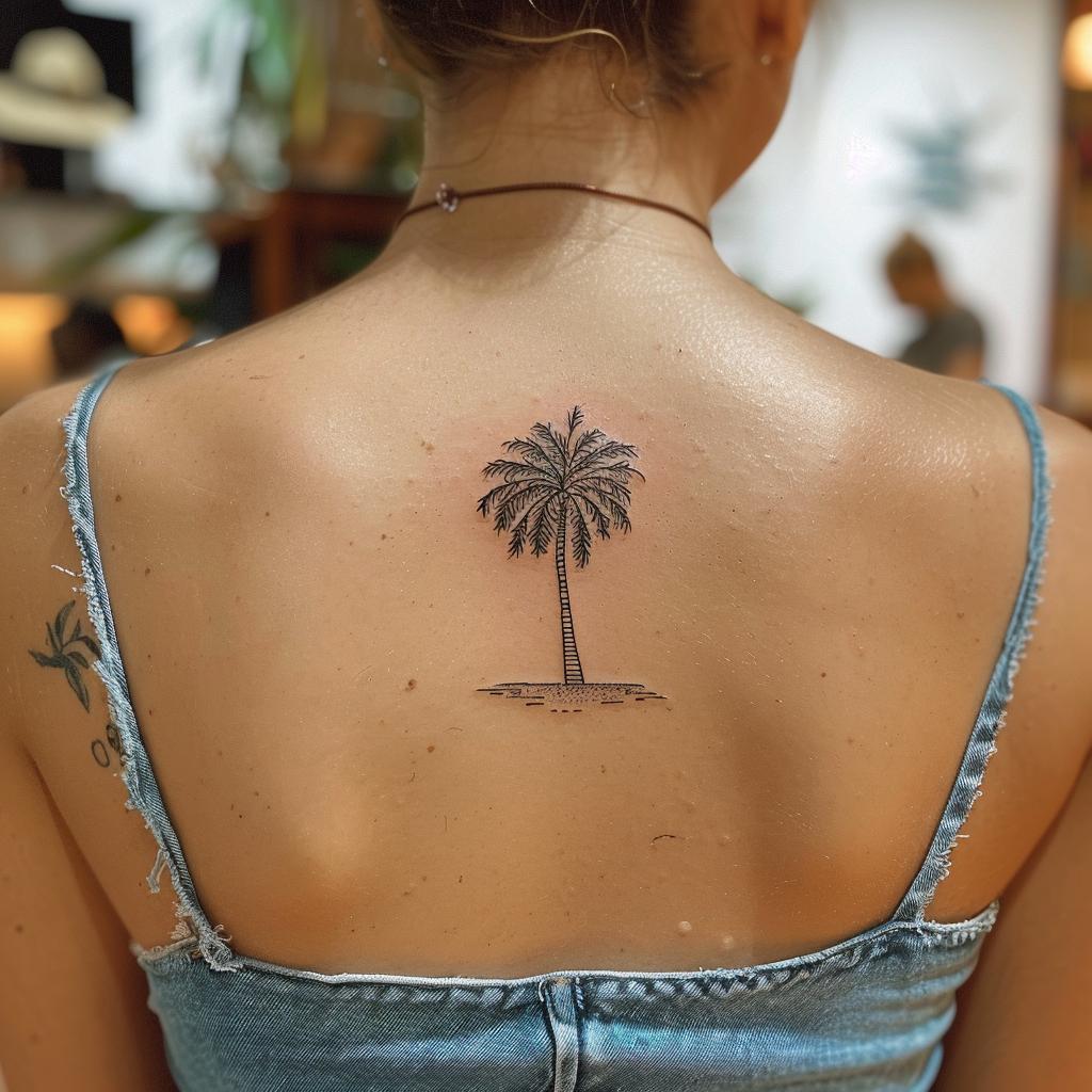 connectakader small minimalistic beach theme tattoo with Palm aaca3620 0a31 496e aa32 763da3b97cab 1