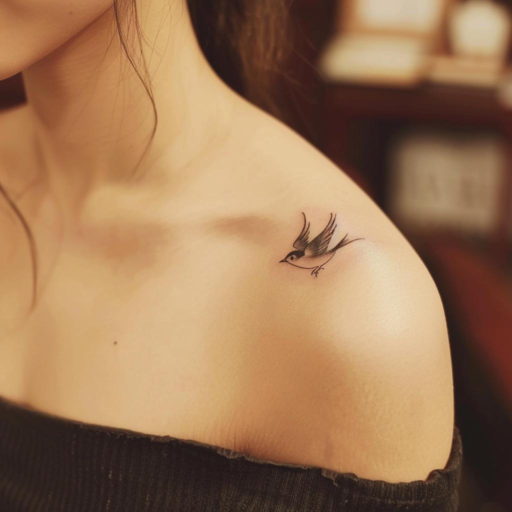 connectakader very simple and minimalistic swallow tattoo on 47e747d7 4076 46fe 992a 43be09b0c3b2 3