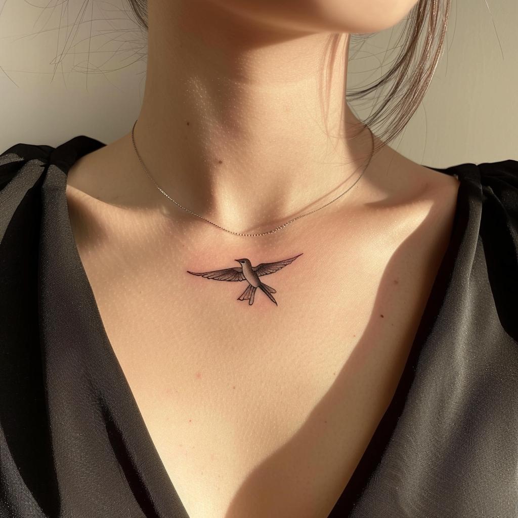 connectakader very simple and minimalistic swallow tattoo on b3814df1 2453 4d10 8287 3f958d108259 3